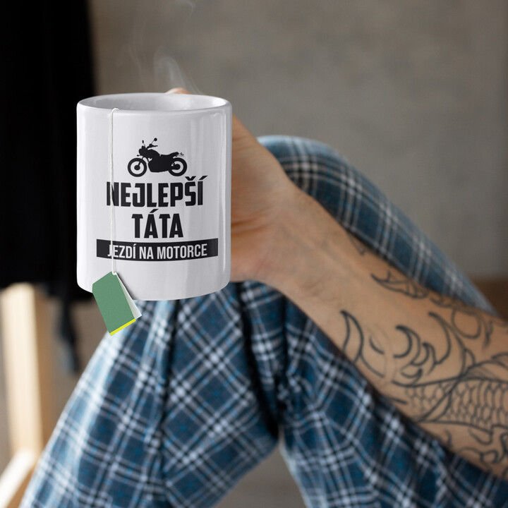 Nejlepší táta jezdí na motorce - hrnek