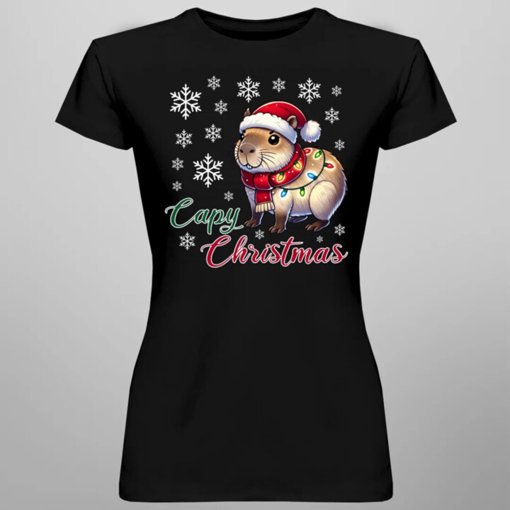 Capy Christmas  - dámské tričko s potiskem