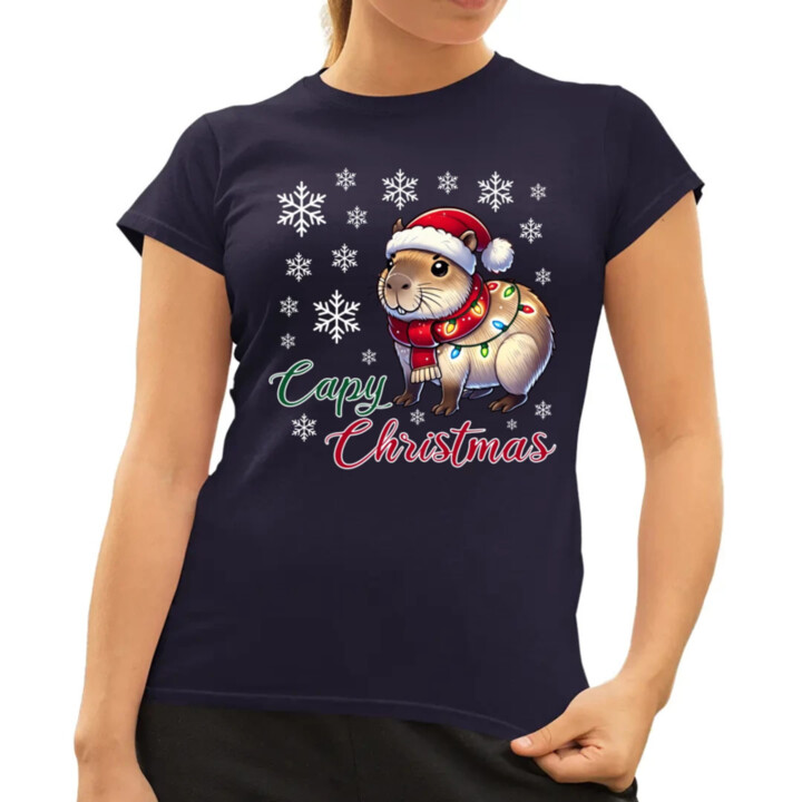 Capy Christmas  - dámské tričko s potiskem