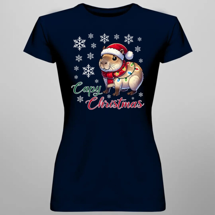 Capy Christmas  - dámské tričko s potiskem