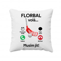 Florbal volá, musím jít - polštář s potiskem