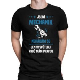 Jsem mechanik  – nehádám se - pánské tričko s potiskem