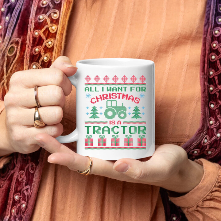 All I want for Christmas is a tractor - hrnek s potiskem