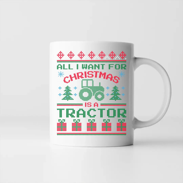 All I want for Christmas is a tractor - hrnek s potiskem