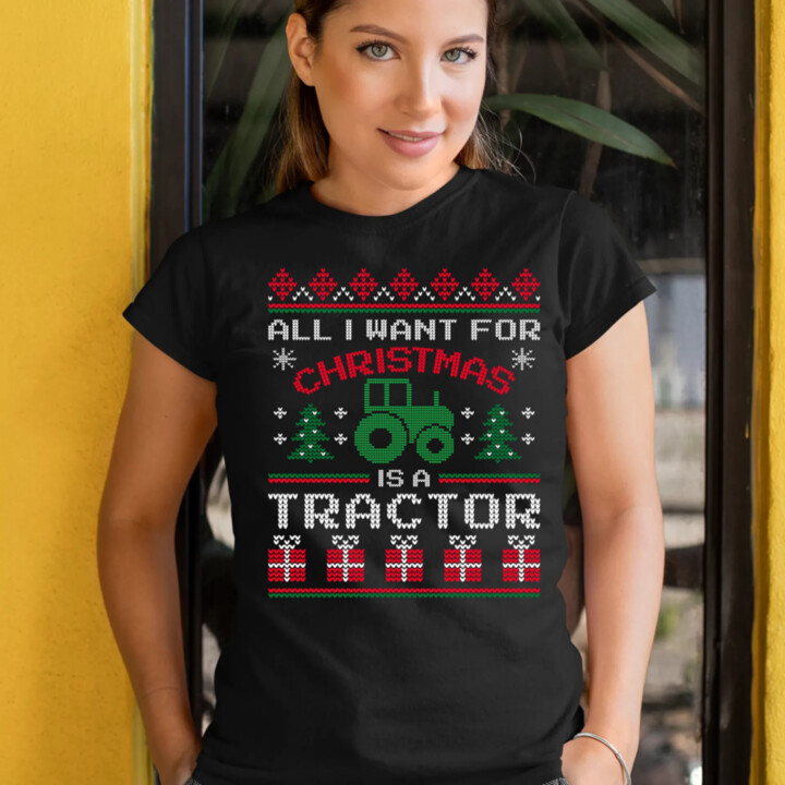 All I want for Christmas is a tractor  - dámské tričko s potiskem