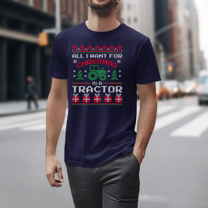 All I want for Christmas is a tractor - pánské tričko s potiskem