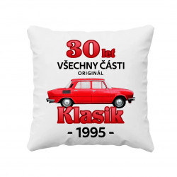 30 let - všechny části originál - Klasik 1995 - polštář s potiskem