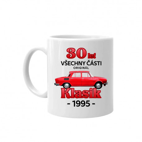 30 let - všechny části originál - Klasik 1995 - hrnek s potiskem