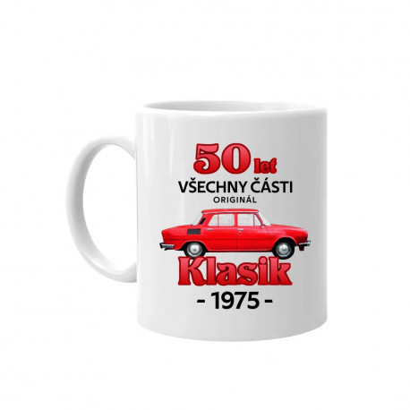 50 let - všechny části originál - Klasik 1975 - hrnek s potiskem