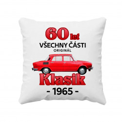 60 let - všechny části originál - Klasik 1965 - polštář s potiskem