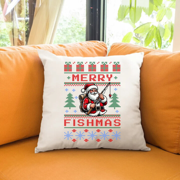 Merry Fishmas - polštář s potiskem