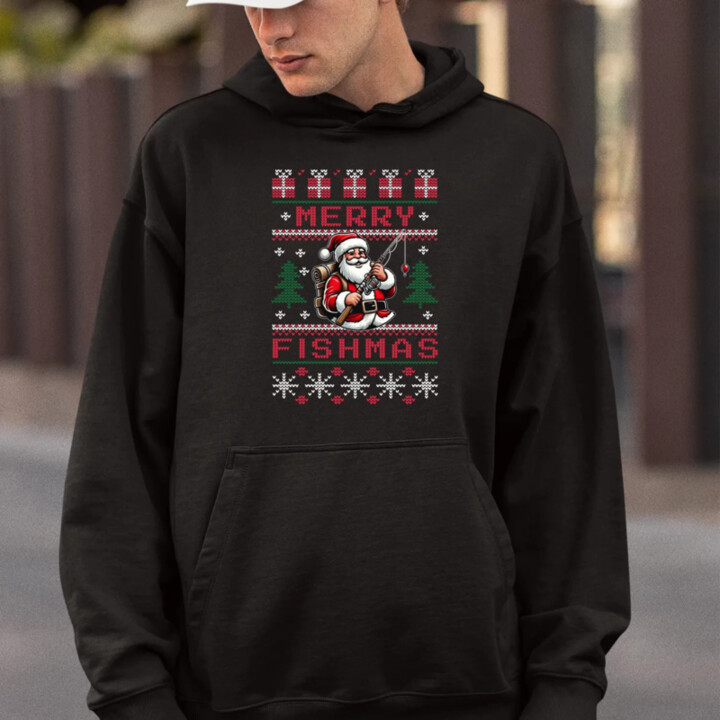 Merry Fishmas - pánská mikina s potiskem