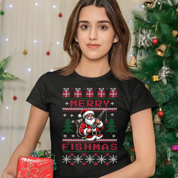Merry Fishmas  - dámské tričko s potiskem
