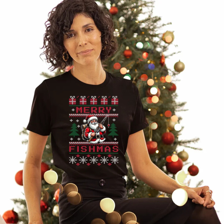 Merry Fishmas  - dámské tričko s potiskem