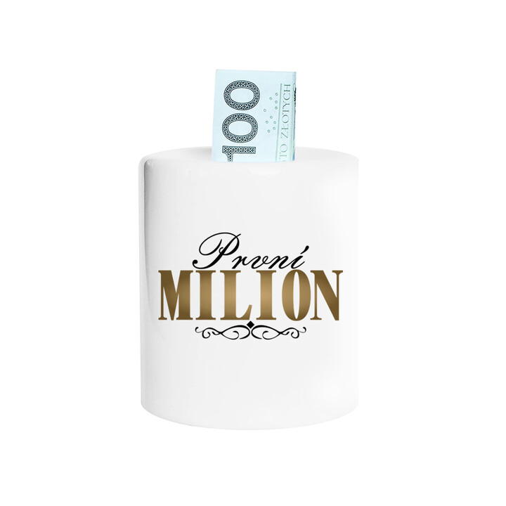 První milion - prasátko s potiskem