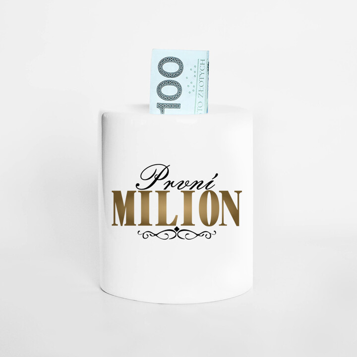 První milion - prasátko s potiskem