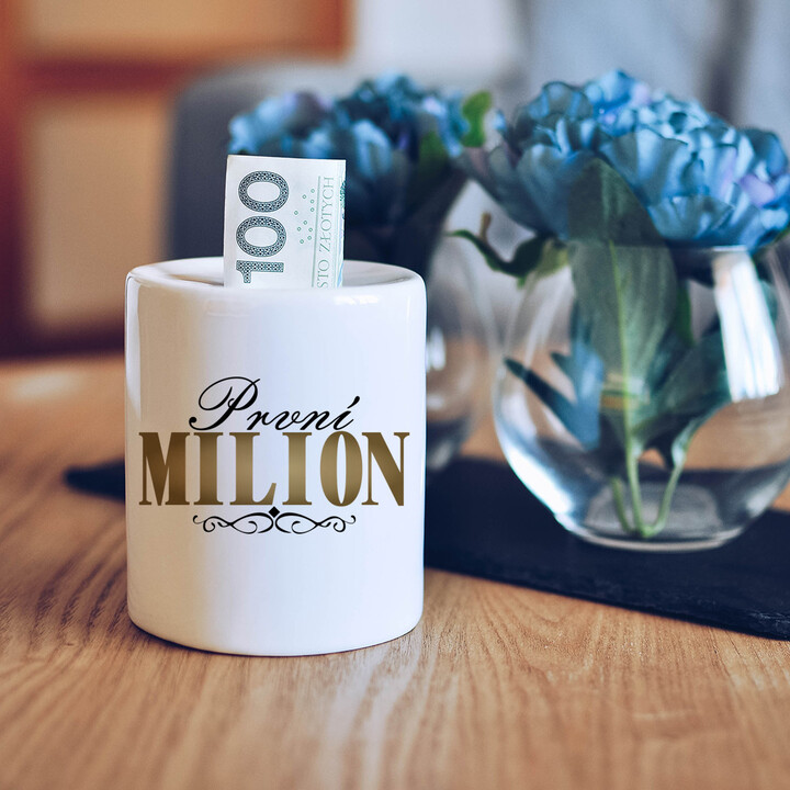 První milion - prasátko s potiskem
