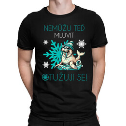 Nemůžu teď mluvit - otužuji se! - pánské tričko s potiskem