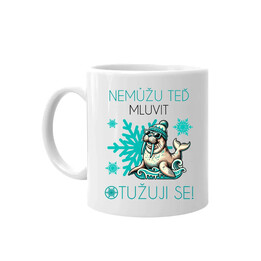 Nemůžu teď mluvit - otužuji se! - hrnek s potiskem