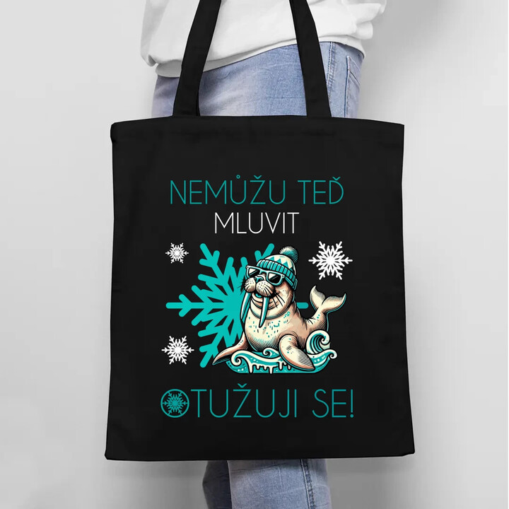 Nemůžu teď mluvit - otužuji se! - taška s potiskem
