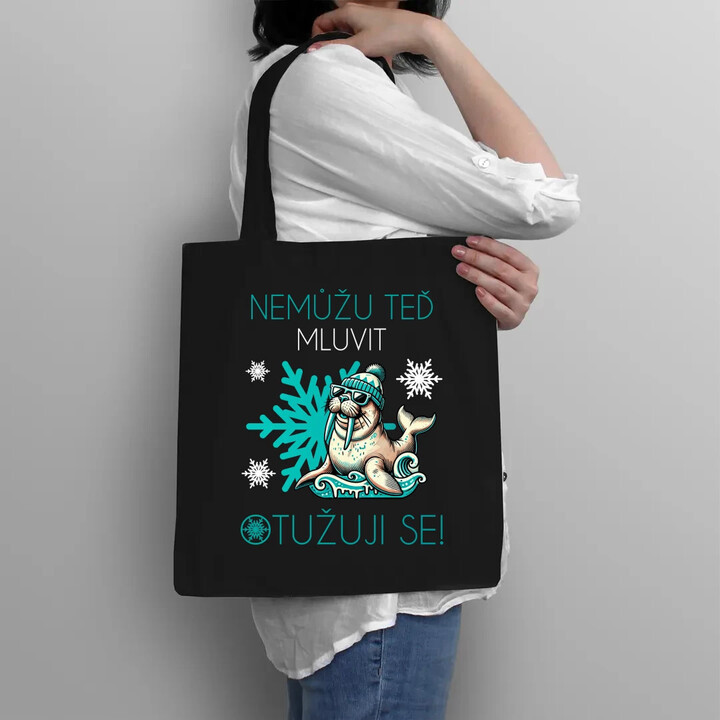 Nemůžu teď mluvit - otužuji se! - taška s potiskem