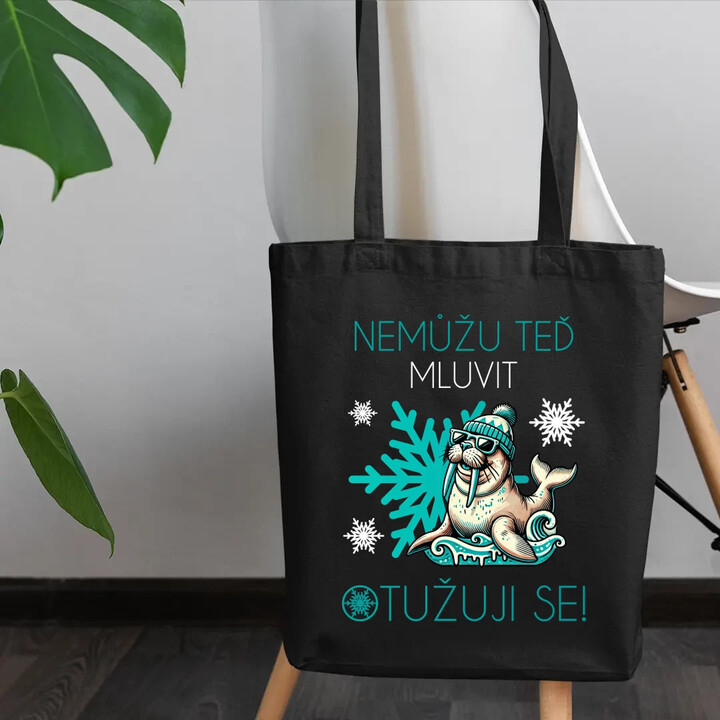 Nemůžu teď mluvit - otužuji se! - taška s potiskem