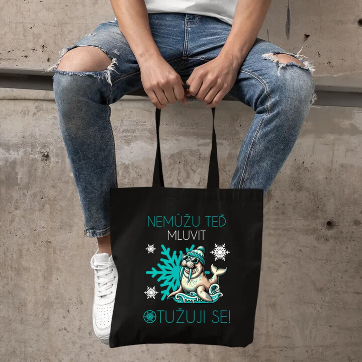 Nemůžu teď mluvit - otužuji se! - taška s potiskem