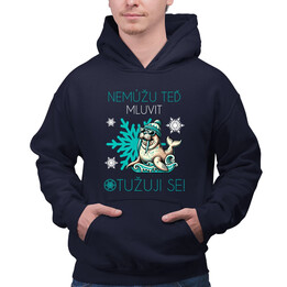 Nemůžu teď mluvit - otužuji se! - pánská mikina s potiskem