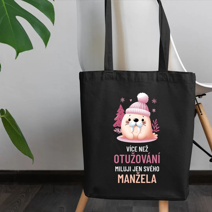 Více než otužování miluji jen svého manžela - taška s potiskem