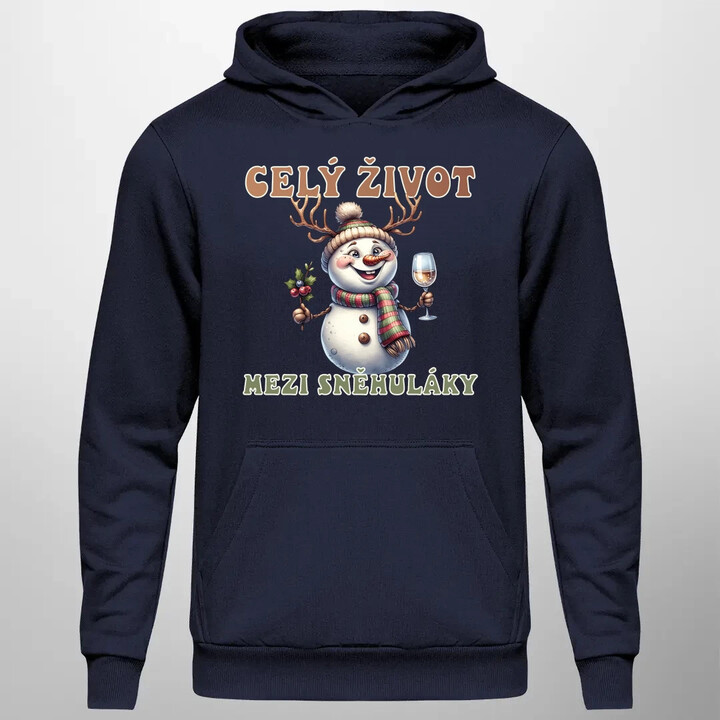 Celý život mezi sněhuláky - pánská mikina s potiskem