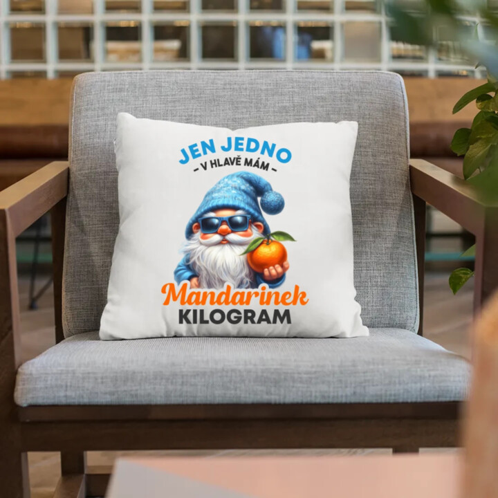 Jen jedno v hlavě mám – mandarinek kilogram - polštář s potiskem