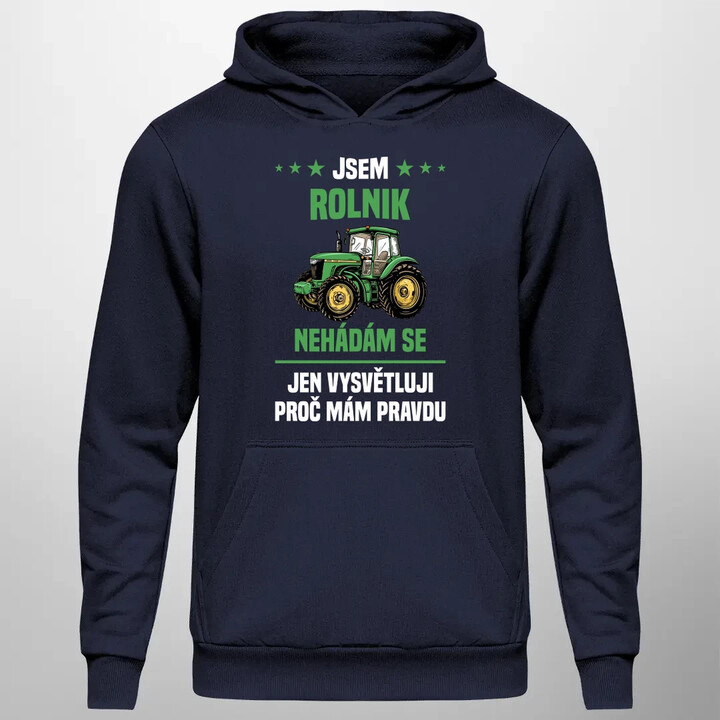 Jsem rolník - nehádám se - pánská mikina s potiskem