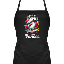 Když je Kevin, jsou Vánoce - zástěra s potiskem