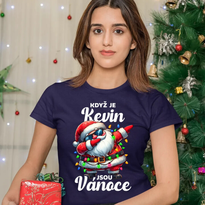 Když je Kevin, jsou Vánoce  - dámské tričko s potiskem