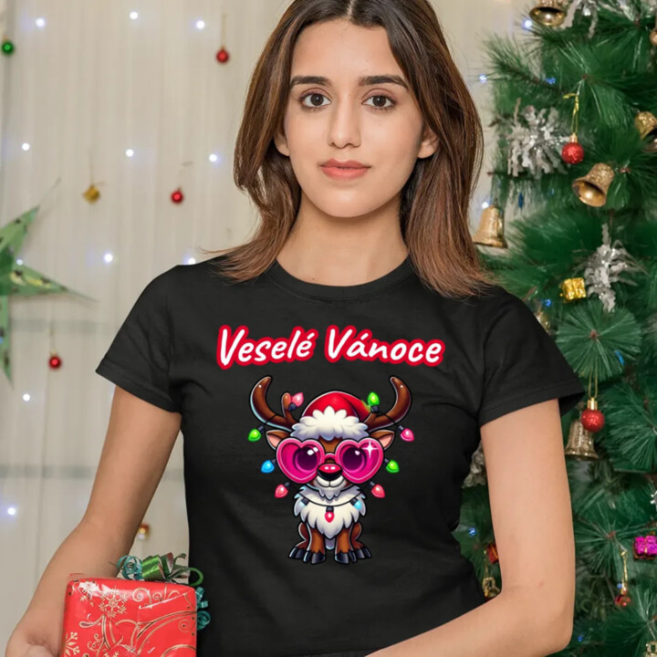 Veselé Vánoce - sob v2  - dámské tričko s potiskem
