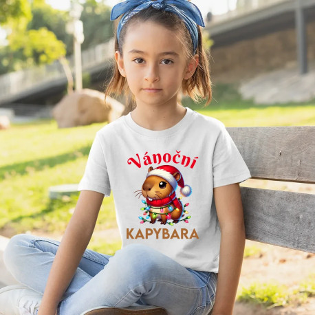 Vánoční kapybara - dětské tričko s potiskem