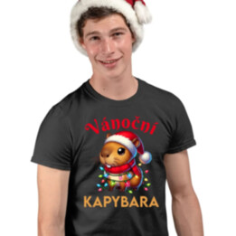 Vánoční kapybara  - pánské tričko s potiskem