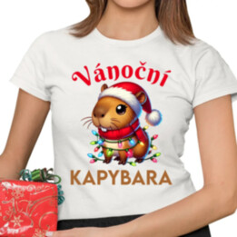 Vánoční kapybara   - dámské tričko s potiskem