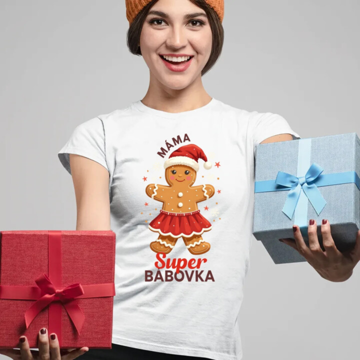 Máma - super bábovka  - dámské tričko s potiskem