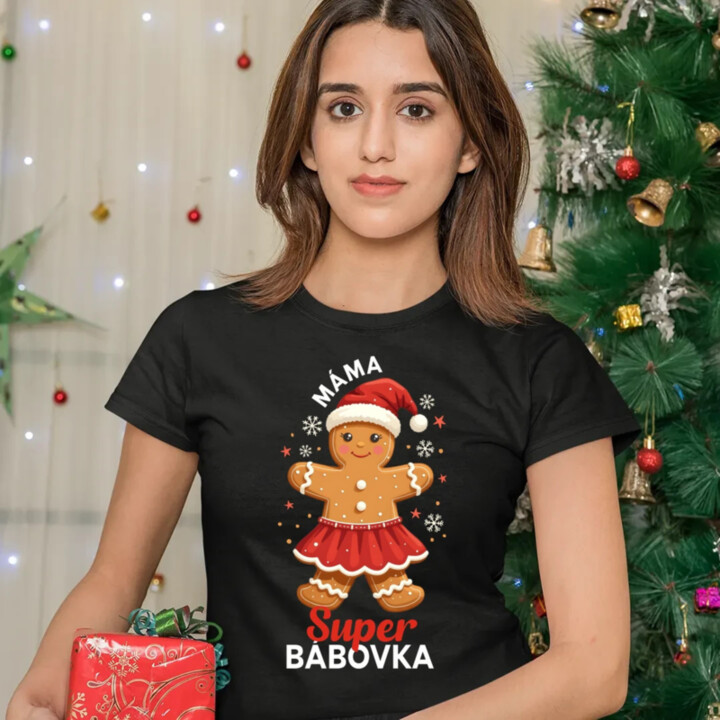Máma - super bábovka  - dámské tričko s potiskem