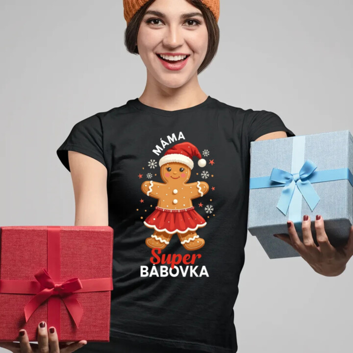 Máma - super bábovka  - dámské tričko s potiskem