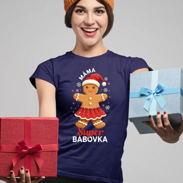Máma - super bábovka  - dámské tričko s potiskem