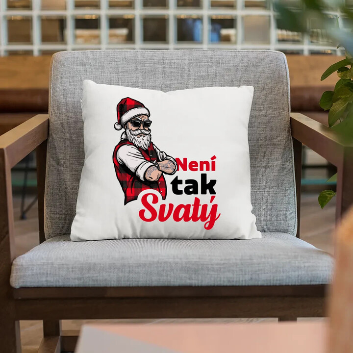 Není tak svatý - polštář s potiskem