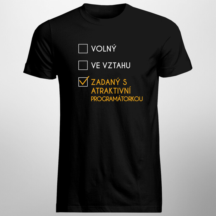 Zadaný s atraktivní programátorkou - pánská trička  s potiskem