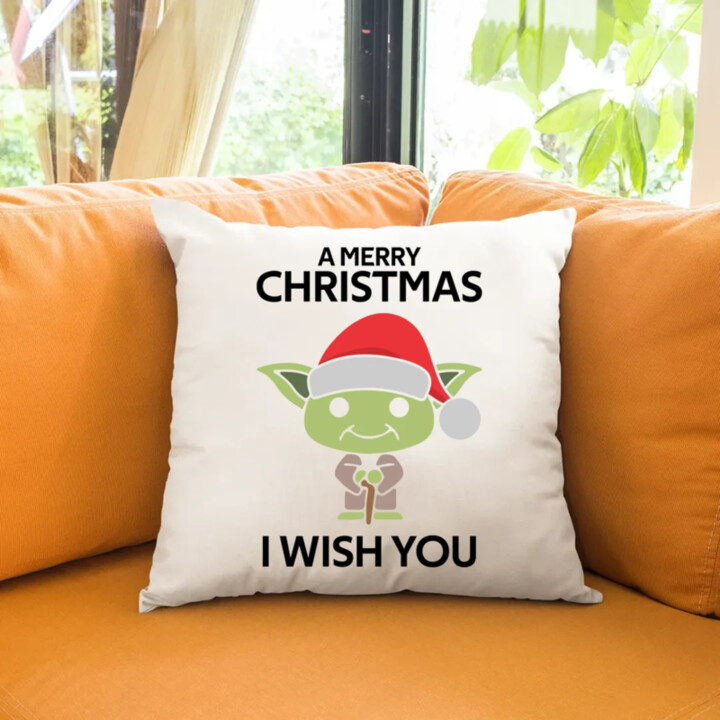 A merry christmas I wish you - polštář s potiskem