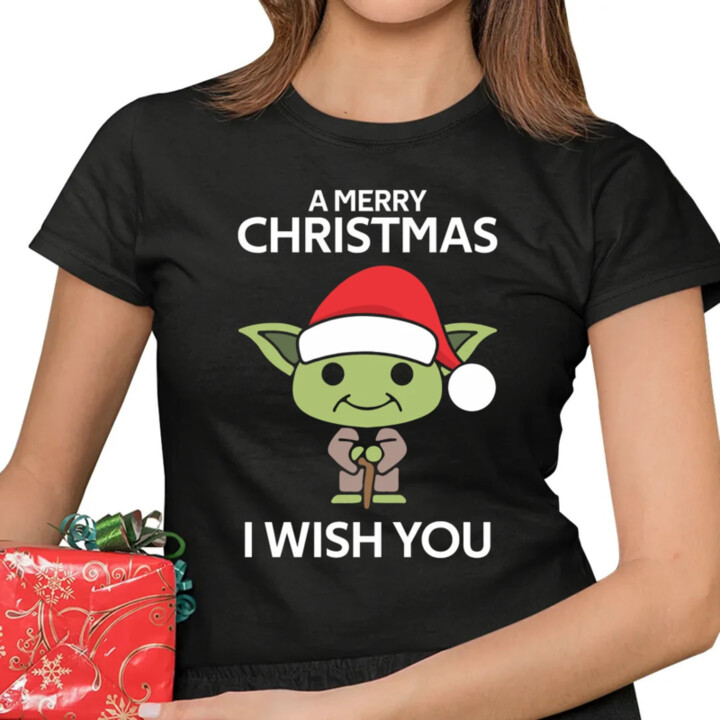 A merry christmas I wish you  - dámské tričko s potiskem