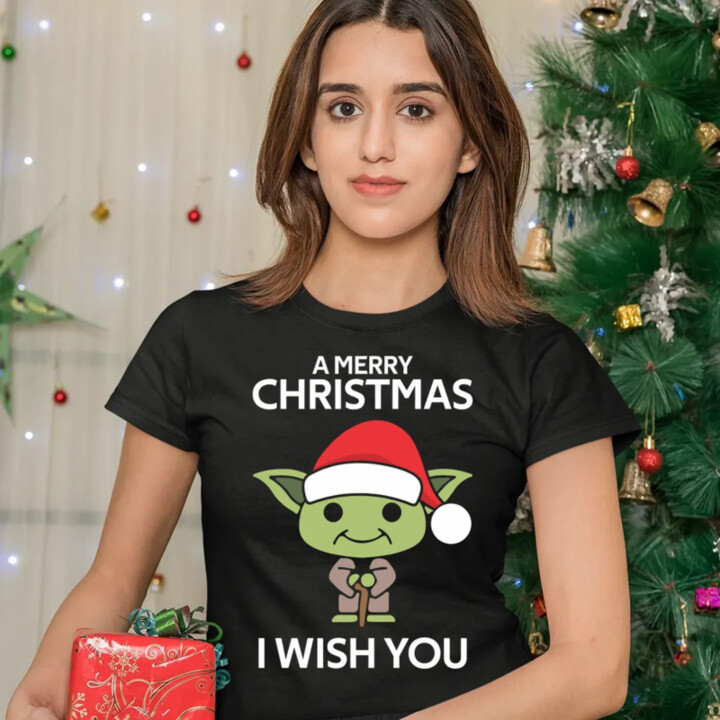 A merry christmas I wish you  - dámské tričko s potiskem