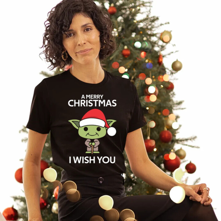 A merry christmas I wish you  - dámské tričko s potiskem