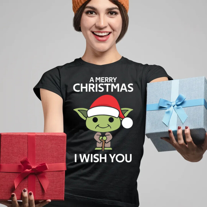 A merry christmas I wish you  - dámské tričko s potiskem