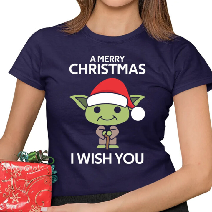 A merry christmas I wish you  - dámské tričko s potiskem